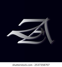 VECTOR del logotipo de la letra de ZA con el fondo negro