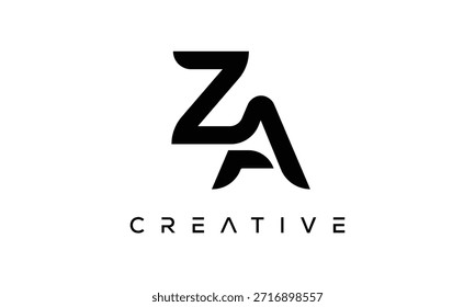 ZA Letter Monogram Logo for Modern Creative Brand Identity