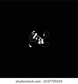 Estilo del monograma de la letra de ZA y concepto elegante Logotipo orgánico de la línea del pelo Tipografía de la boda inicial