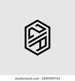 ZA line geometric monogram with high quality professional design that will print well