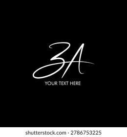  ZA Logo, ZA Initials, Elegant Handwritten ZA Monogram, ZA Letters Logo