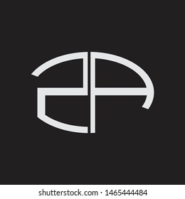 ZA Logo letter oval monogram design template with black and white colors