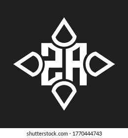 ZA Logo monogram with four cone rounded by the shape design template