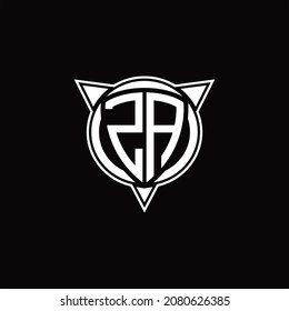 ZA Logo monogram isolated with circle shape and three arrow design template
