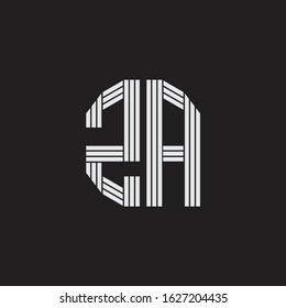 ZA Logo monogram with outline style linked isolated on black background