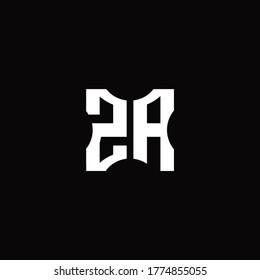 ZA Logo monogram with pieces cut elements design template