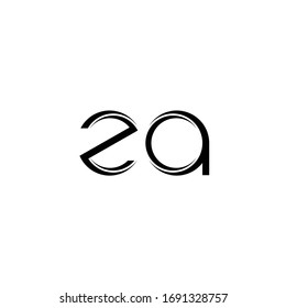 ZA Logo monogram with slice rounded modern design template isolated on white background