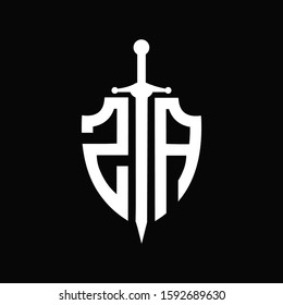 ZA logo with shield shape and sword