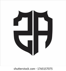ZA Logo Shield style Monogram design template on white background