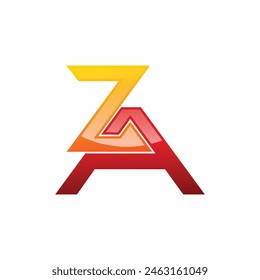 ZA-Logo-Symbol abstrakte Vektorgrafik