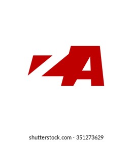 ZA negative space letter logo red