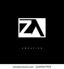 ZA Negative Space Monogram – Minimalist Black and White Letter mark Logo for Creative Branding, Fashion Identity and Modern Design Concepts
