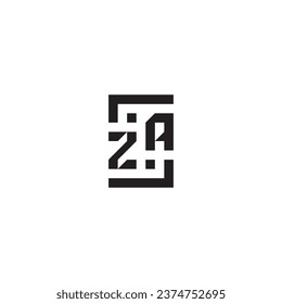 ZA square concept retro logo in high quality professional design that will print well across any print media