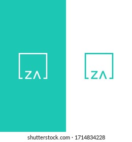 diseño con el logotipo de letras cuadradas con colores en blanco y aqua.