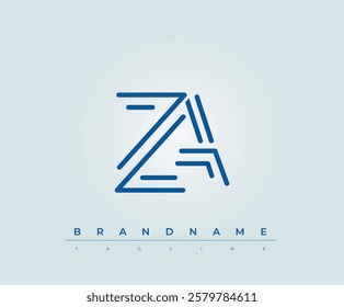 ZA Technology Letter Logo Template. This tech letter logo is a graphic mark that uses letters to represent a technology company.