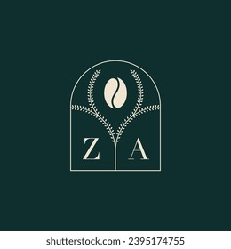 ZA Unique and simple logo design combination of letters and coffee bean