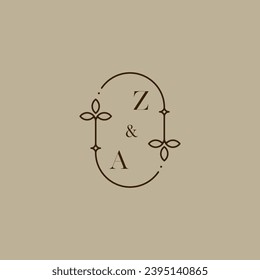 ZA wedding initial logo in high quality professional design that will print well across any print media