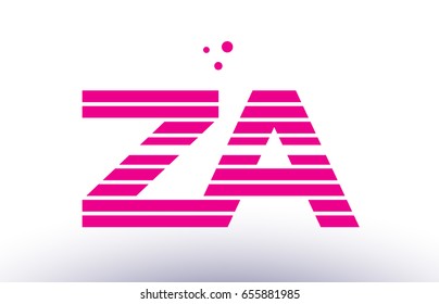 za z a alphabet letter logo pink purple line stripe company design template creative abstract vector