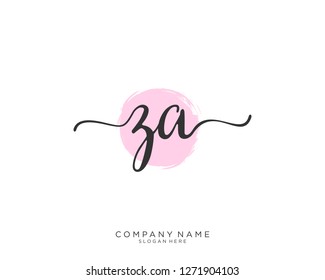 ZA Z A Initial handwriting logo vector