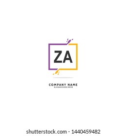 ZA Z A Initial logo Beauty template vector