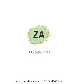 ZA Z A Initial logo Beauty template vector