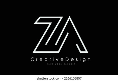 ZA Z A Letter Logo Design in White Colors. Creative Modern Letters Vector Icon Logo Illustration.