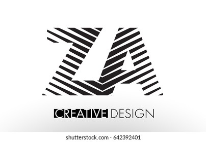 ZA Z A Lines Letter Design with Creative Elegant Zebra Vector Illustration.