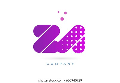 za z a pink dots dotted letter logo alphabet creative company vector icon design template