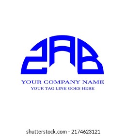 ZAB letter logo creative design with vector graphic