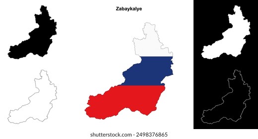 Zabaykalye blank outline map set