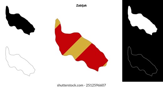 Mapa de Zabljak com esquemas do município