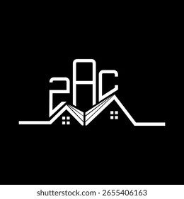 ZAC Real State logo design, ZAC simple and modern logo. ZAC luxurious alphabet design  