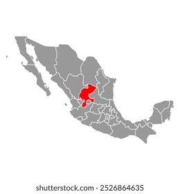 Zacatecas of Mexico map shape, travel web concept icon vector illustration .
