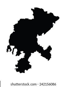 Zacatecas, Mexico, vector map isolated on white background. High detailed silhouette illustration. 