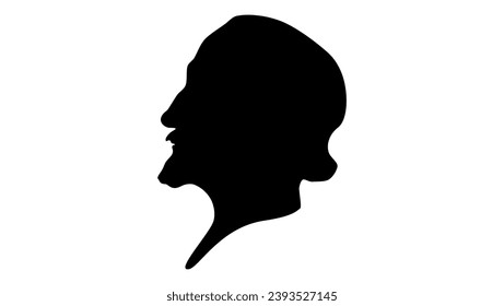 Zacharias Topelius, black isolated silhouette