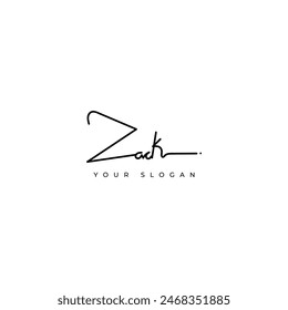 Zack name signature logo vector design