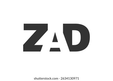 ZAD logo design. Initial letter Z A D bold font style for tech startups, consulting, corporate branding. Creative company name, headlines typography identity, trendy logotype. Vector illustration.