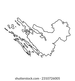 Zadar county map, subdivisions of Croatia. Vector illustration.