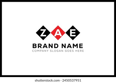 Diseño de logotipo de la letra ZAE. Logo de la letra monograma de ZAE creative initials. Plantilla de Vector de logotipo de negocios e inmobiliarios de ZAE.