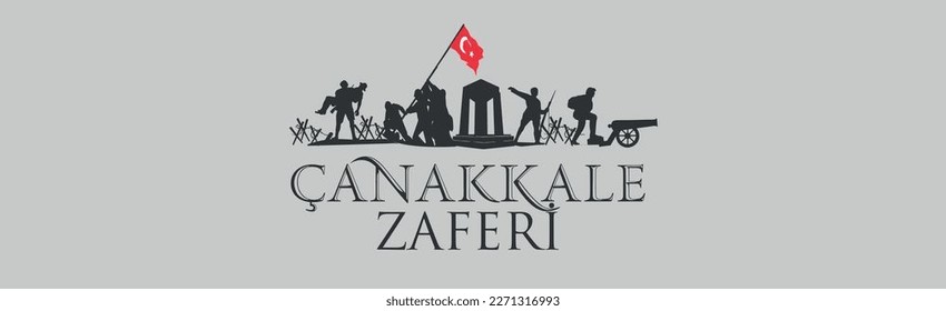 Çanakkale Zaferi ve Askerler.
Canakkale Monument and Soldiers Vector. translation: canakkale victory