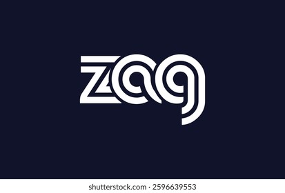 ZAG Creative Unique Modern Letter Logo Design. Stylized logo featuring a unique letter design, presenting abstract minimalist aesthetics and modern appeal.