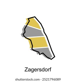 Zagersdorf map Stadt, Verwaltungsbezirk Österreich Land einfach. Entwurfsvorlage für Vektorgrafik