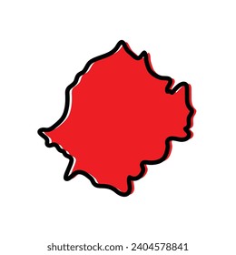 Zaghouan division of Tunisia vector map illustration.