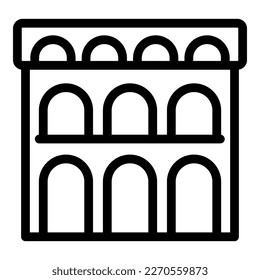 Zagreb arch icon outline vector. Map flag. Travel building