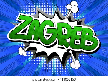 Zagreb - Comic book style word