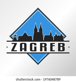 Zagreb, Croatia Skyline Logo. Adventure Landscape Design Vector City Illustration Vector illustration.