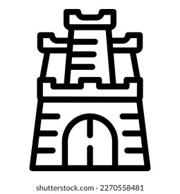 Zagreb fortress icon outline vector. Croatia map. City skyline