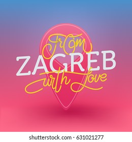 From Zagreb with love. Lettering illustration for developing city tourism.