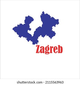 Zagreb Map On White Background