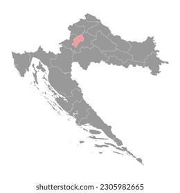 Zagreb map, subdivisions of Croatia. Vector illustration.